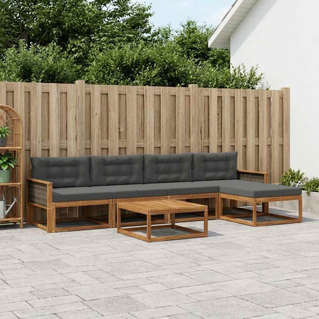 Ensemble de canapés d'extérieur 6 pcs Naturel et Anthracite - XIOS