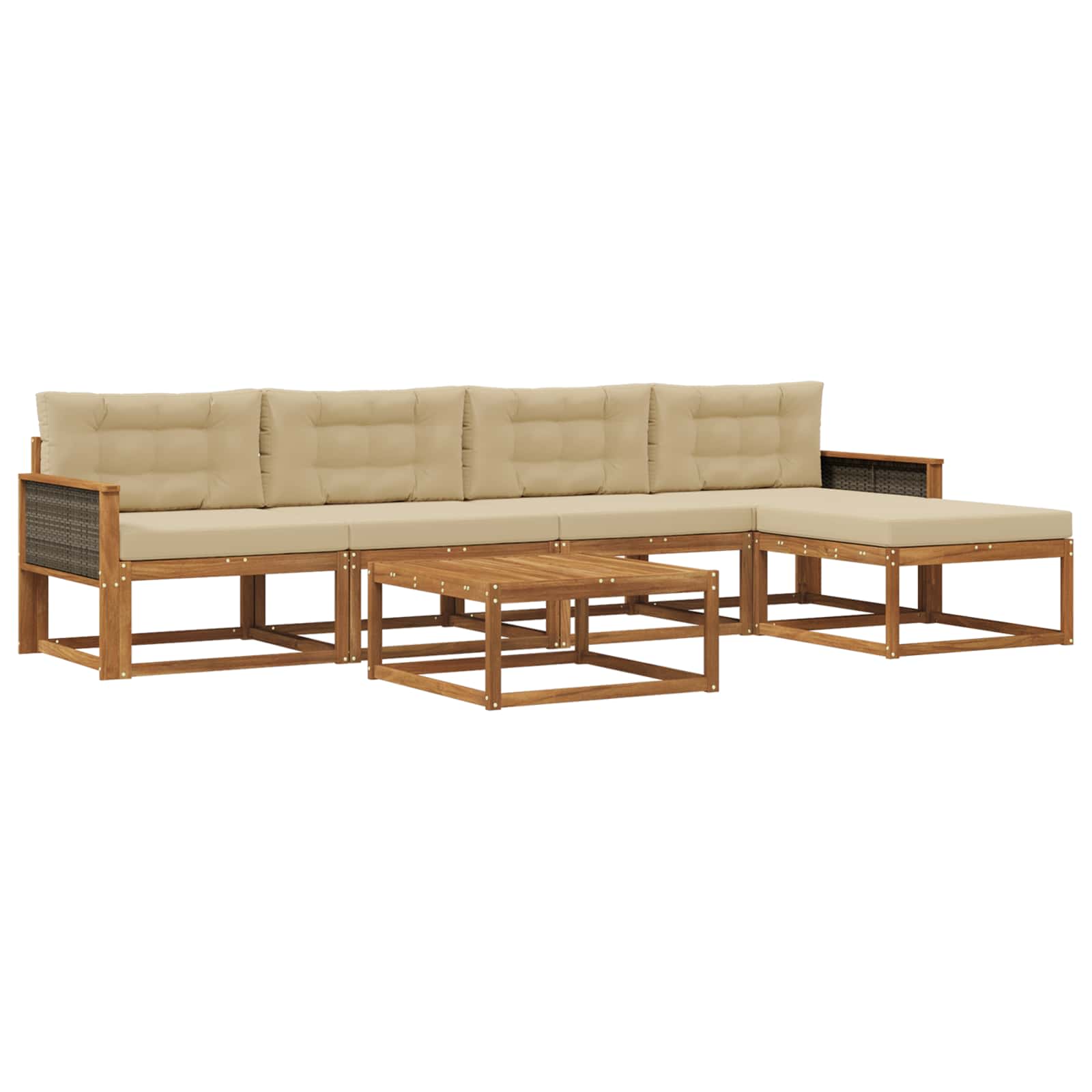 Ensemble de canapés d'extérieur 6 pcs Naturel et Beige - XIOS