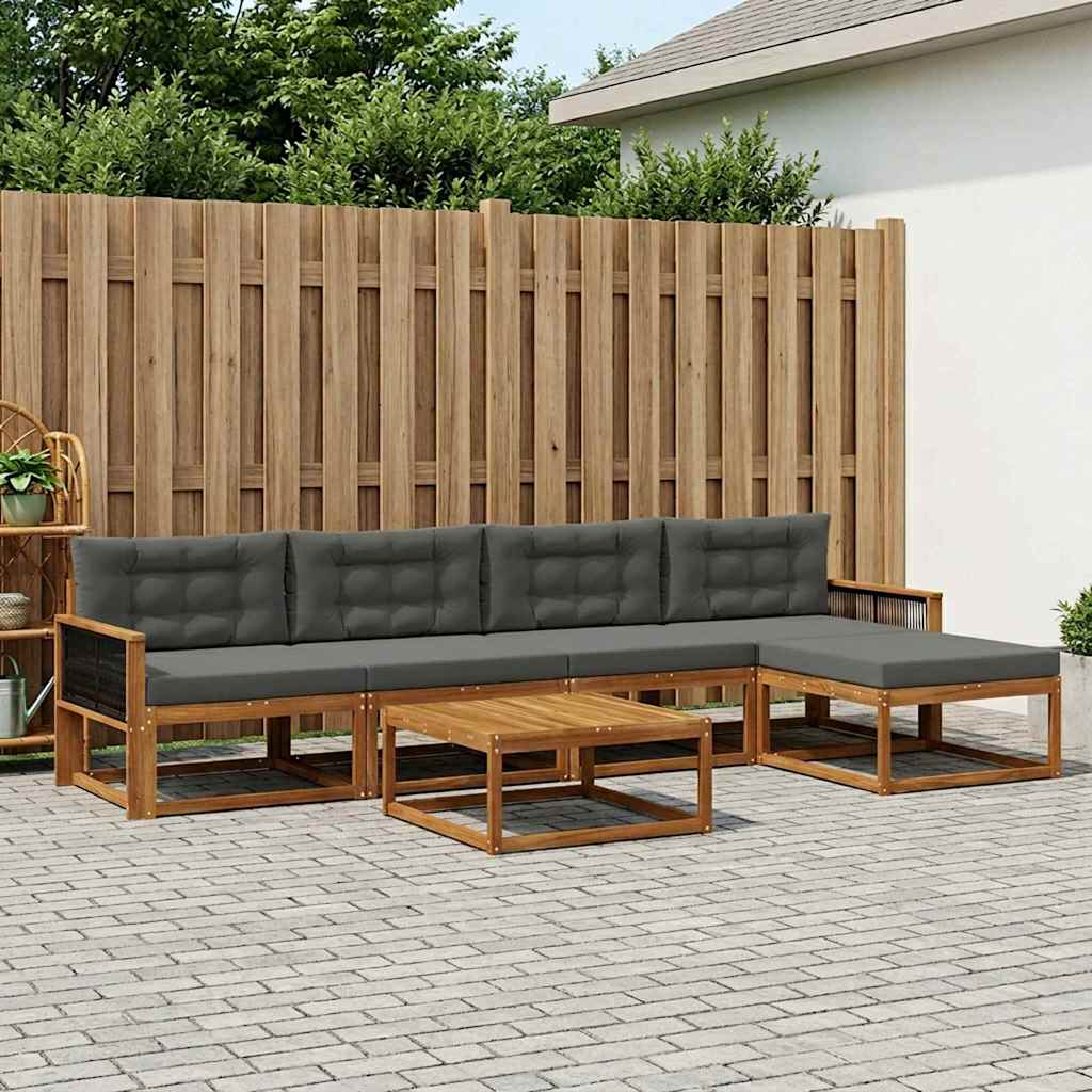 Ensemble de canapés d'extérieur 6 pcs Naturel et Anthracite - XIOS