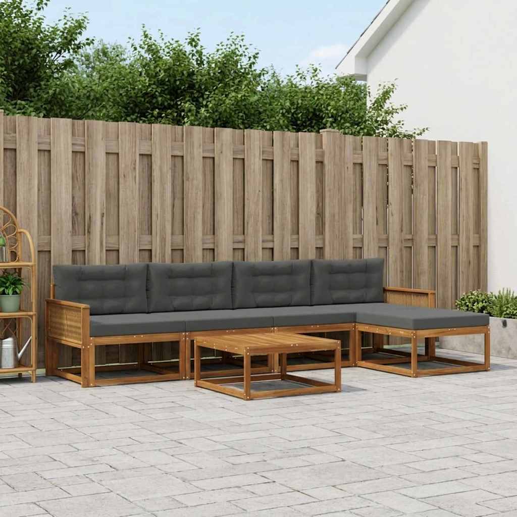 Ensemble de canapés d'extérieur 6 pcs Naturel et Anthracite - XIOS