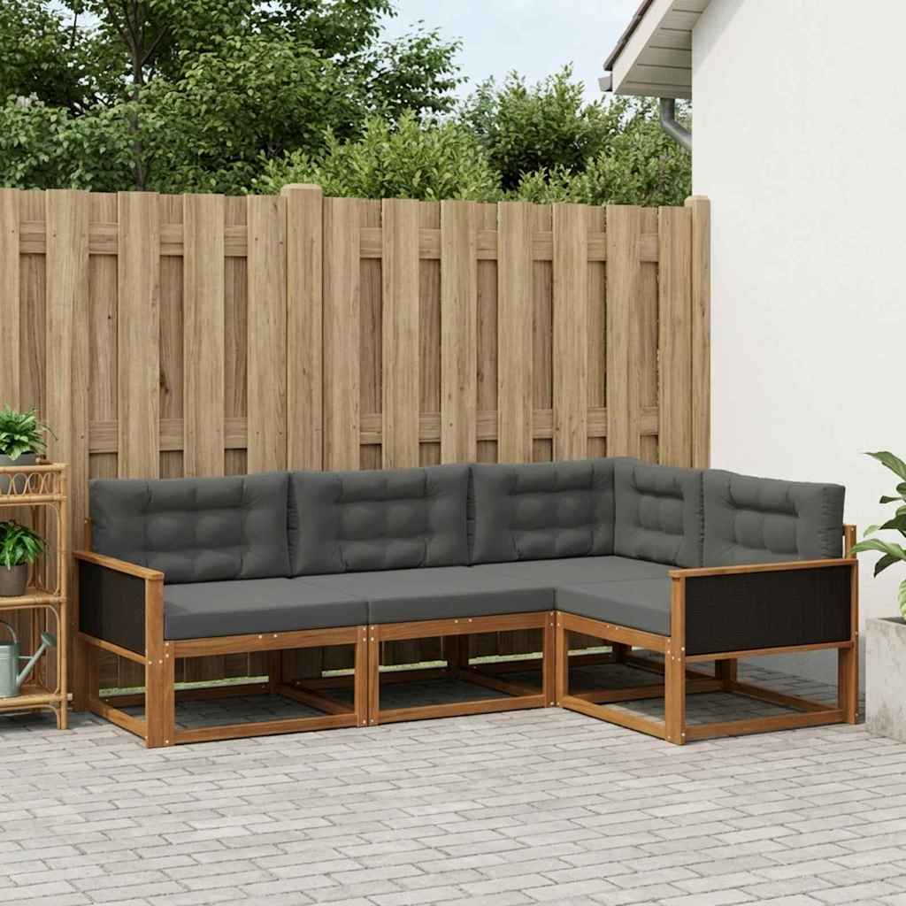 Ensemble de canapés d'extérieur 4 pcs Naturel et Anthracite - XIOS