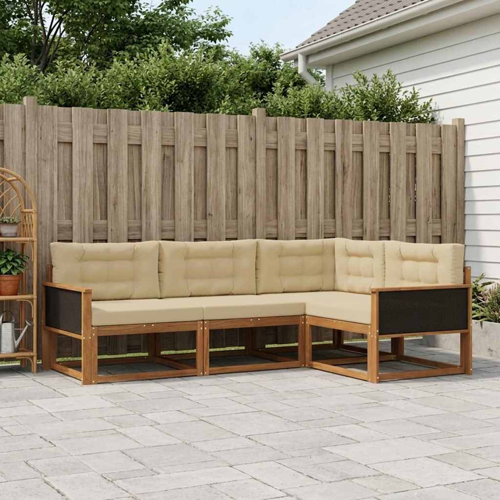 Ensemble de canapés d'extérieur 4 pcs Naturel et Beige - XIOS