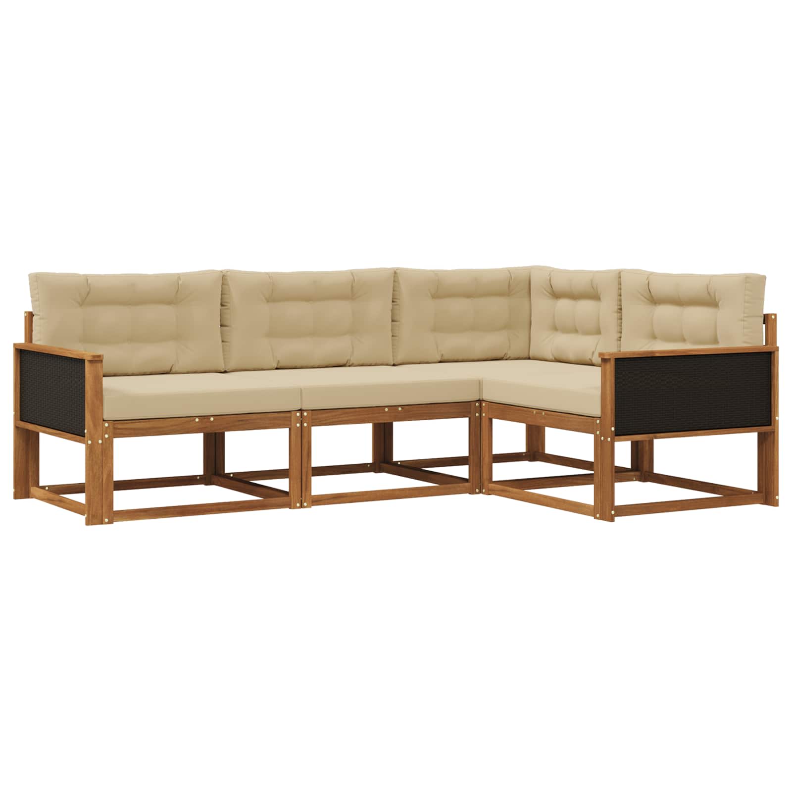 Ensemble de canapés d'extérieur 4 pcs Naturel et Beige - XIOS