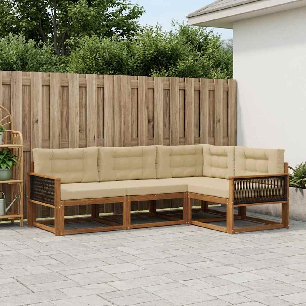 Ensemble de canapés d'extérieur 4 pcs Naturel et Beige - XIOS