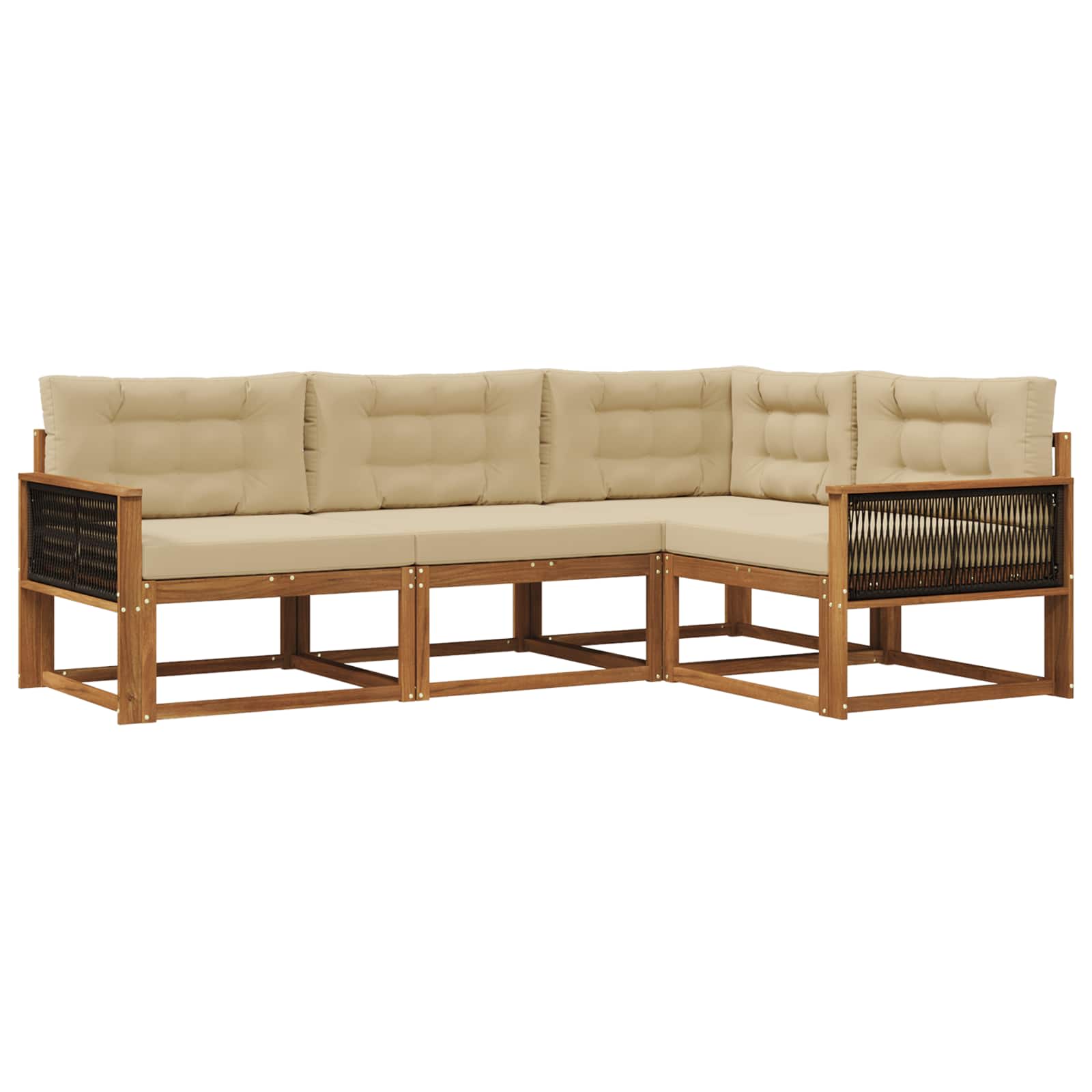 Ensemble de canapés d'extérieur 4 pcs Naturel et Beige - XIOS