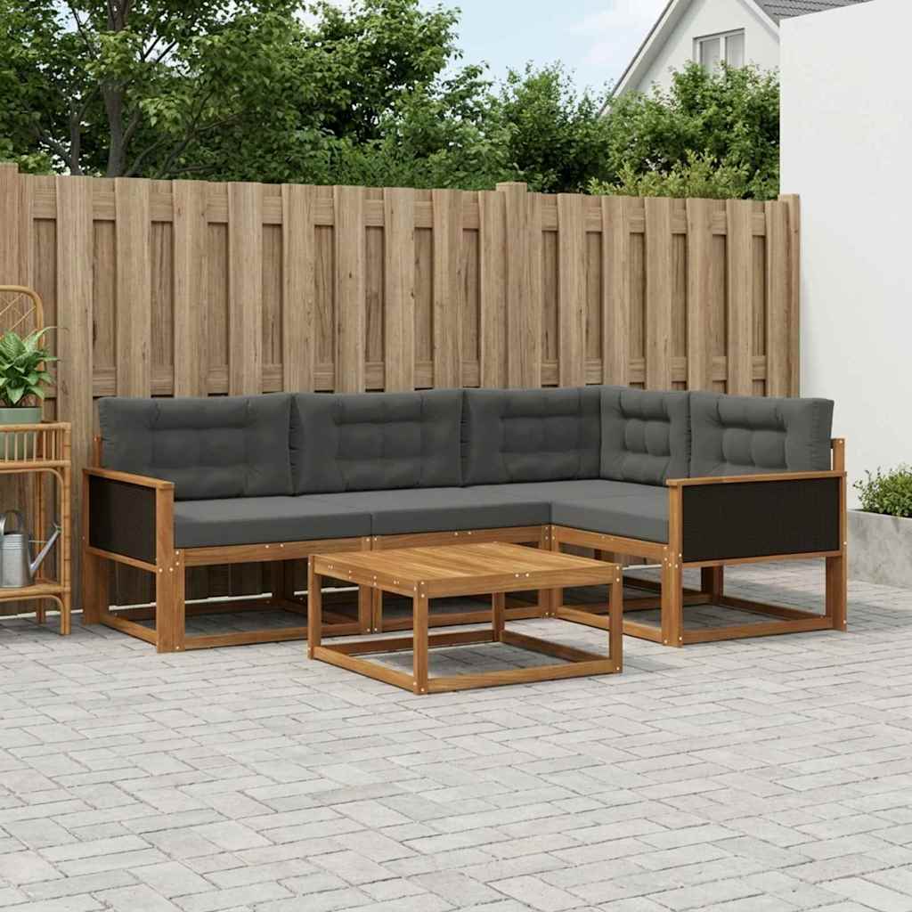 Ensemble de canapés d'extérieur 5 pcs Naturel et Anthracite - XIOS