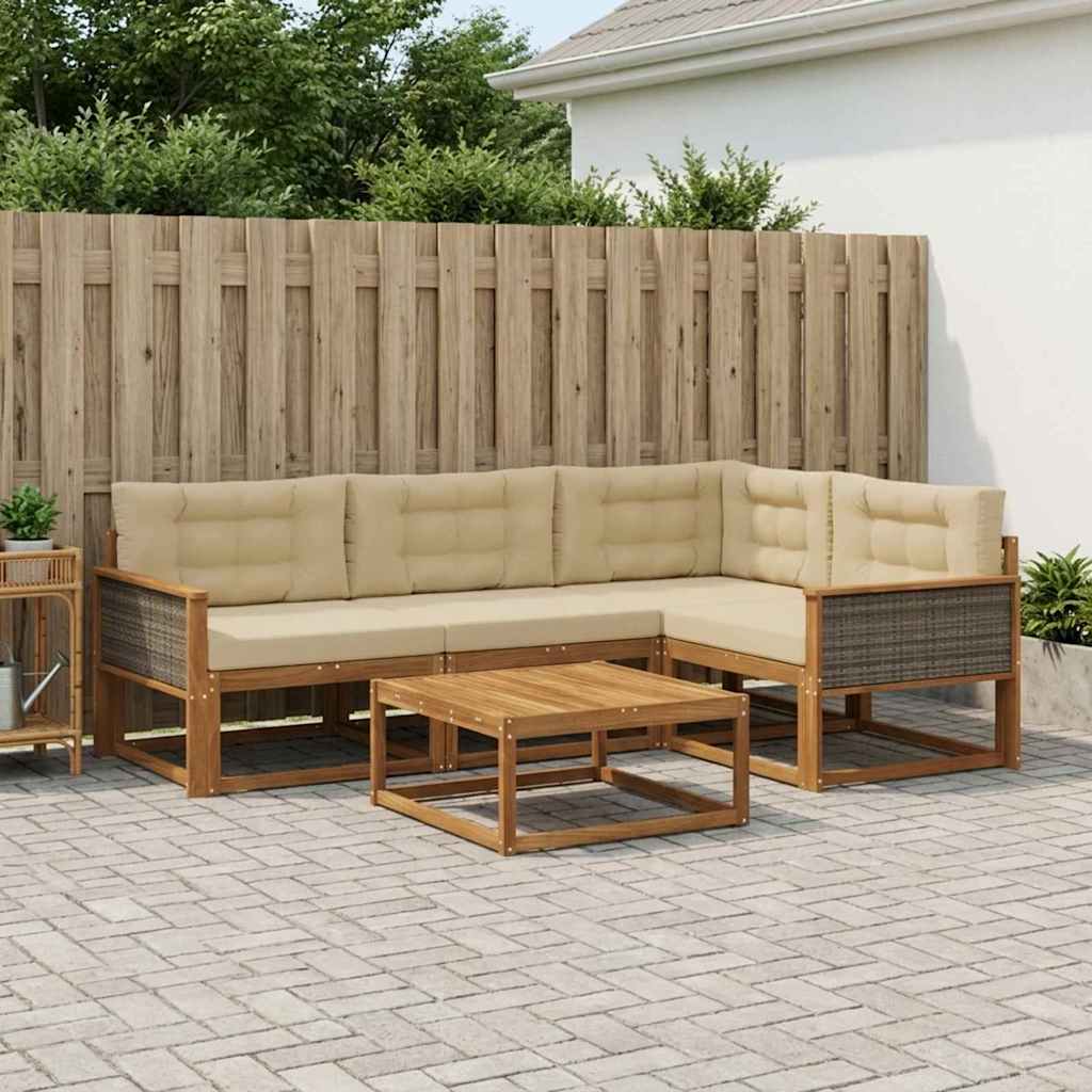 Ensemble de canapés d'extérieur 5 pcs Naturel et Beige - XIOS