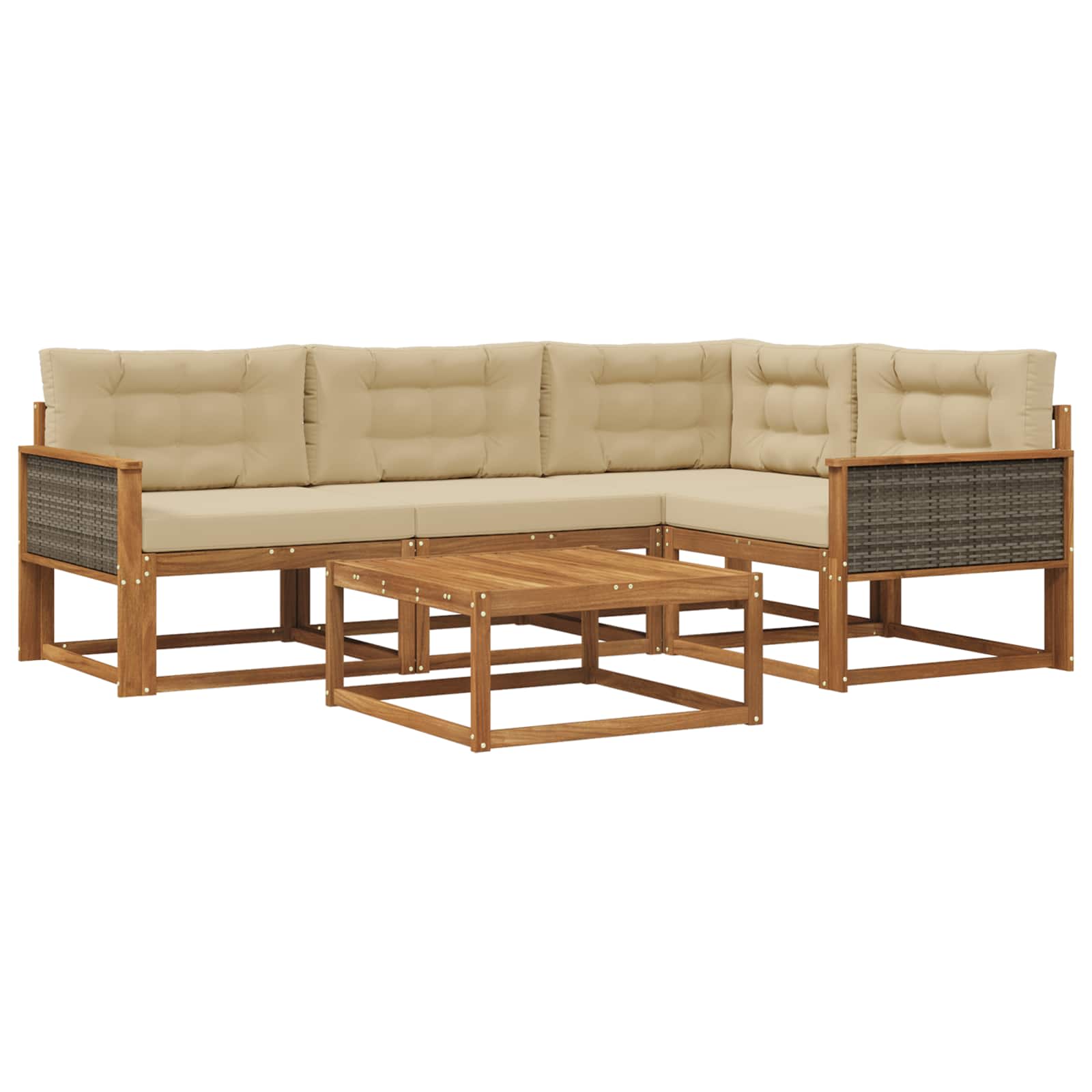 Ensemble de canapés d'extérieur 5 pcs Naturel et Beige - XIOS