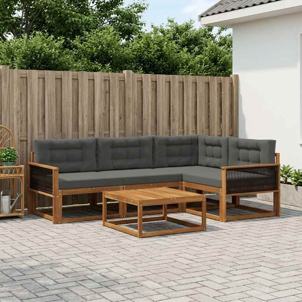 Ensemble de canapés d'extérieur 5 pcs Naturel et Anthracite - XIOS