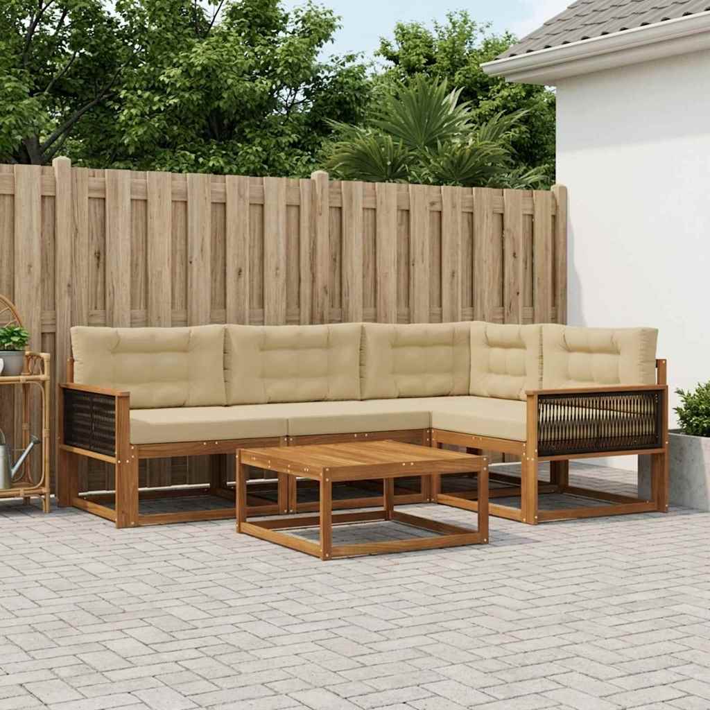 Ensemble de canapés d'extérieur 5 pcs Naturel et Beige - XIOS