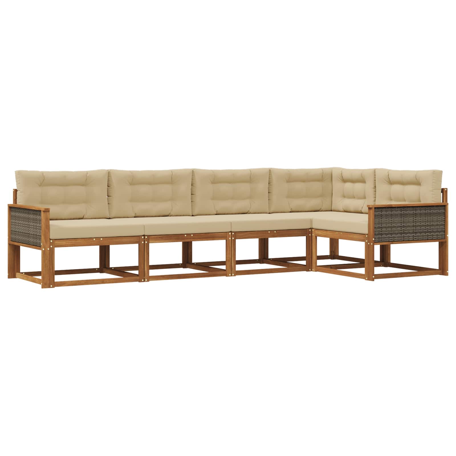 Ensemble de canapés d'extérieur 5 pcs Naturel et Beige - XIOS