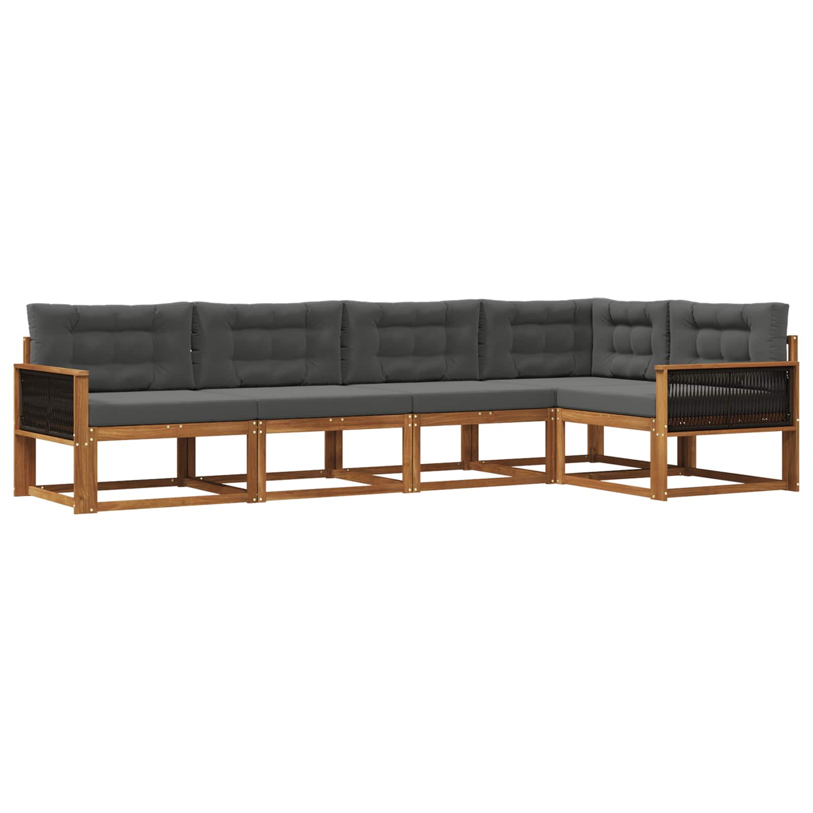 Ensemble de canapés d'extérieur 5 pcs Naturel et Anthracite - XIOS