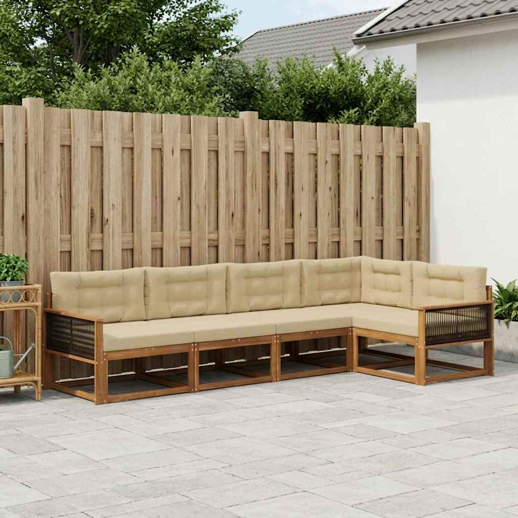 Ensemble de canapés d'extérieur 5 pcs Naturel et Beige - XIOS
