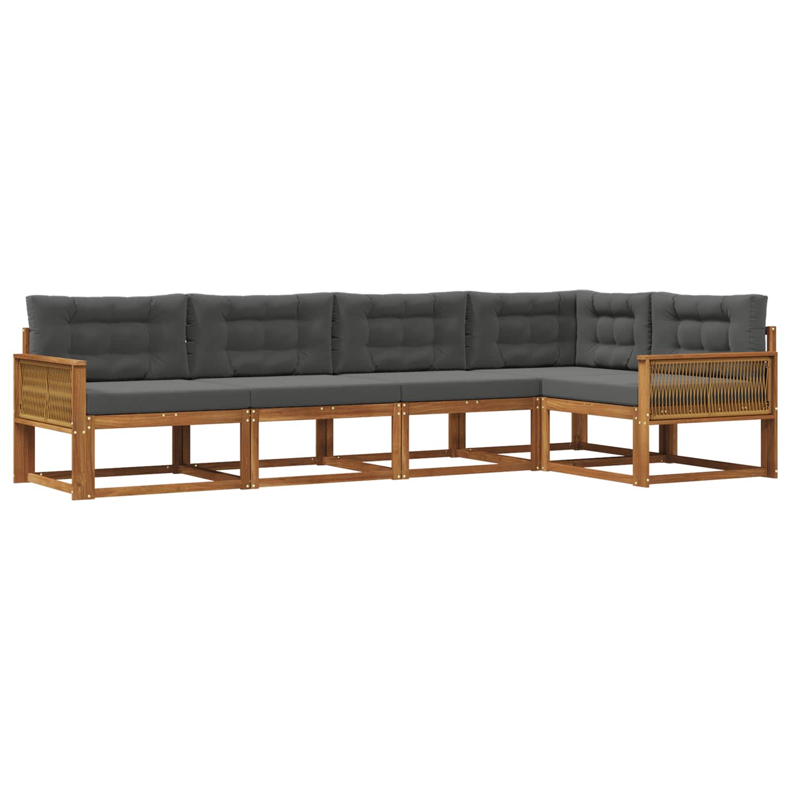 Ensemble de canapés d'extérieur 5 pcs Naturel et Anthracite - XIOS