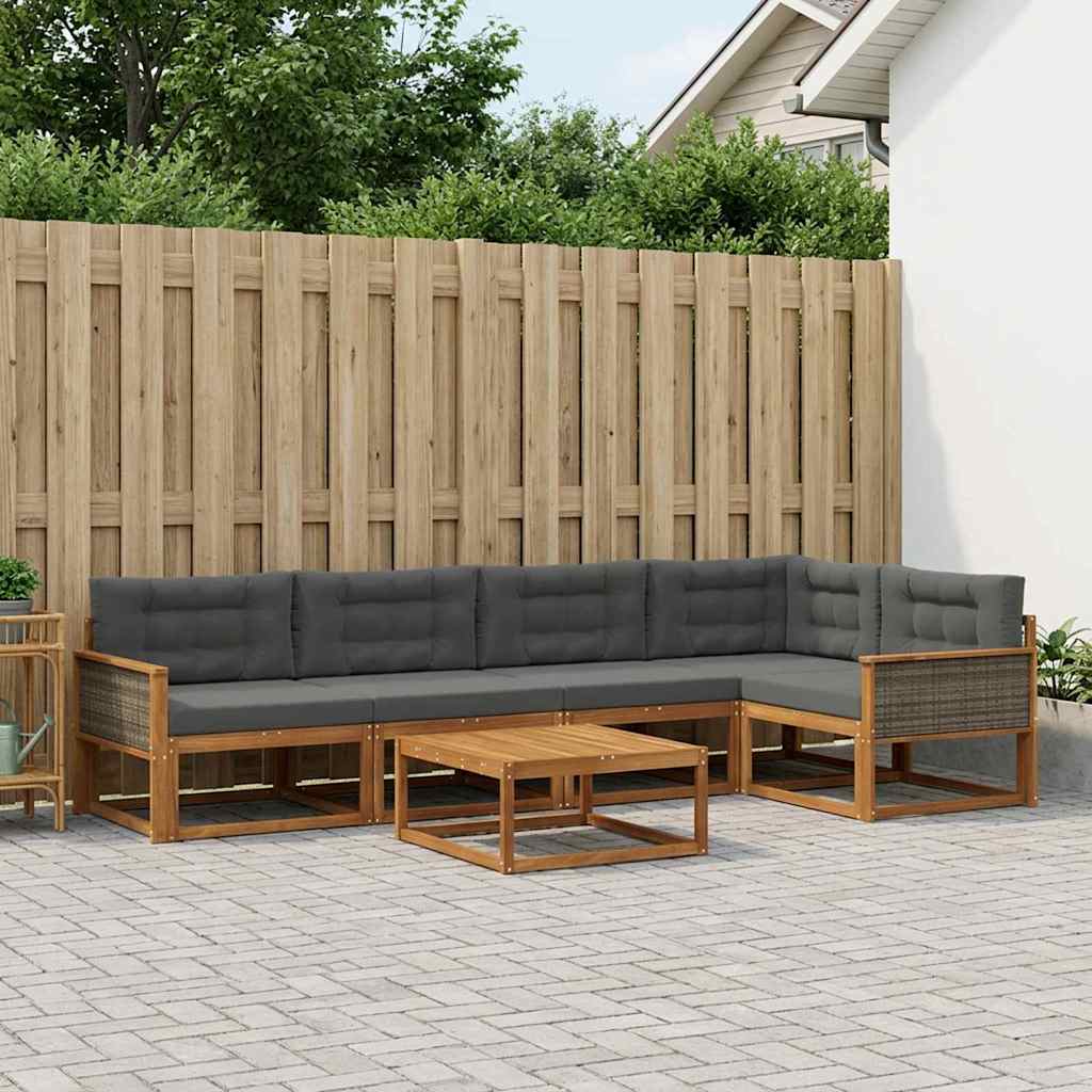 Ensemble de canapés d'extérieur 6 pcs Naturel et Anthracite - XIOS