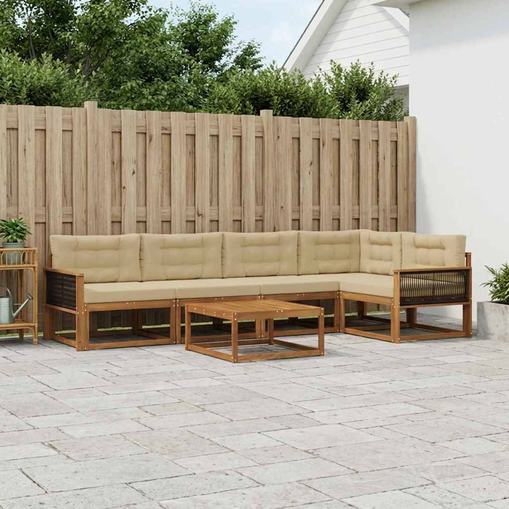 Ensemble de canapés d'extérieur 6 pcs Naturel et Beige - XIOS