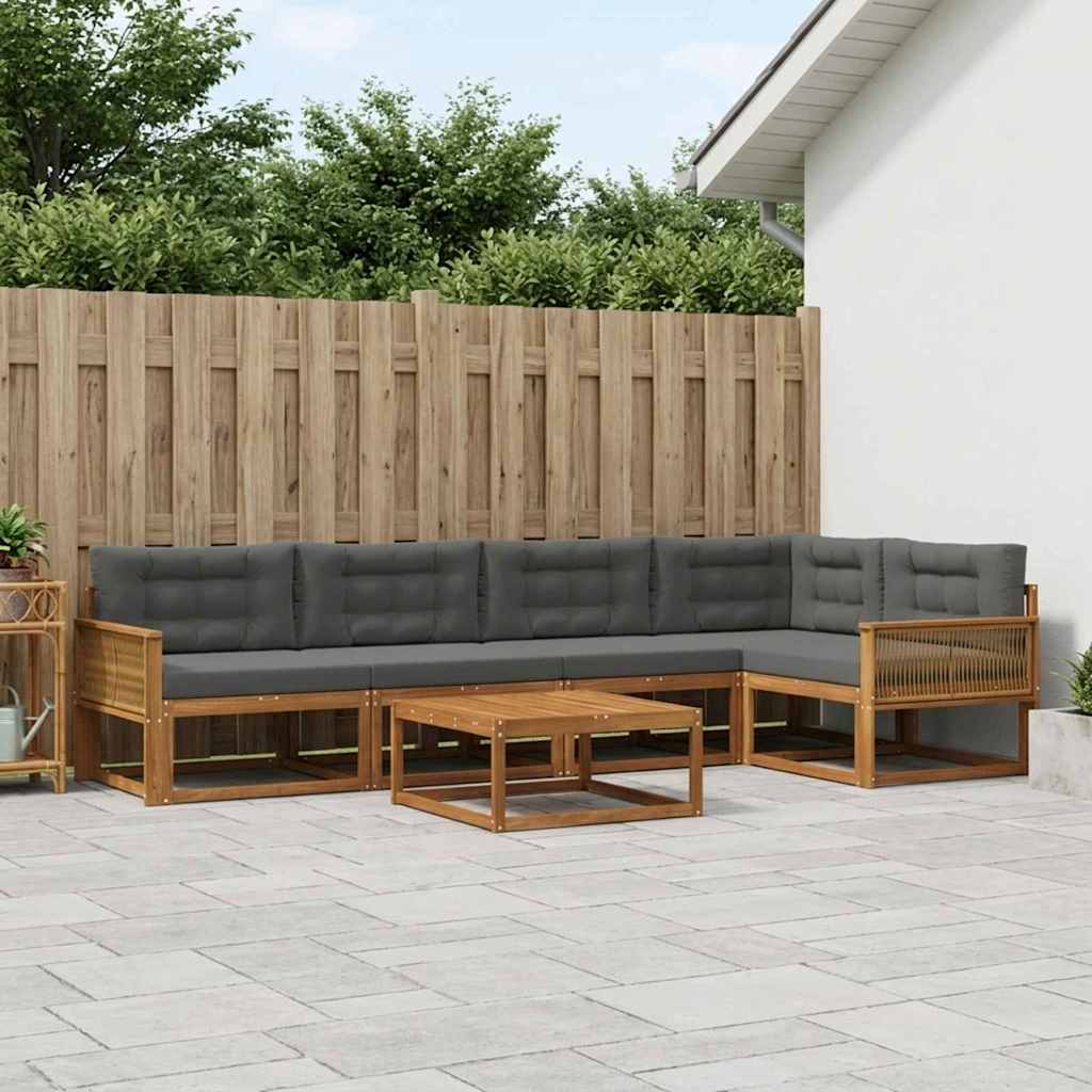 Ensemble de canapés d'extérieur 6 pcs Naturel et Anthracite - XIOS
