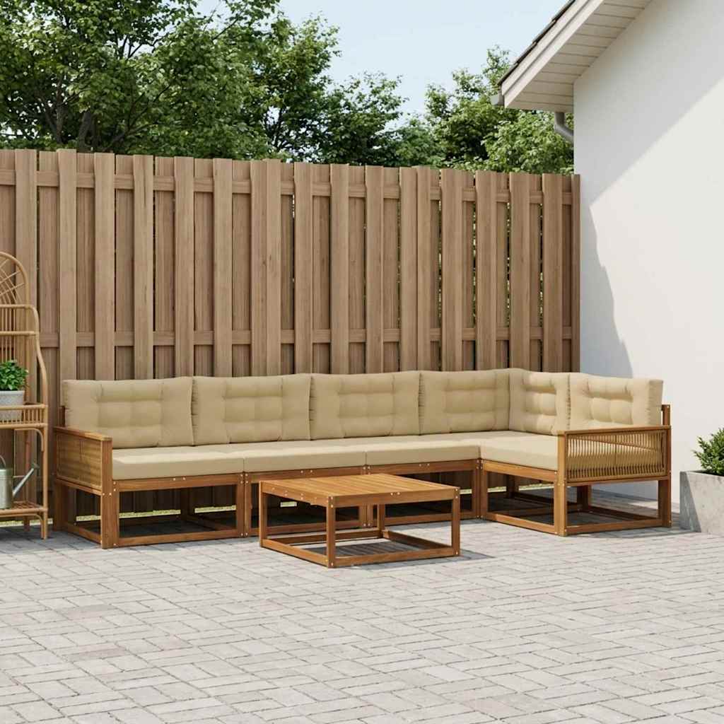 Ensemble de canapés d'extérieur 6 pcs Naturel et Beige - XIOS