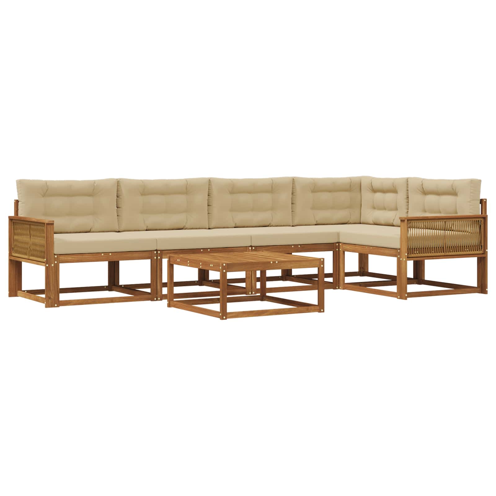 Ensemble de canapés d'extérieur 6 pcs Naturel et Beige - XIOS