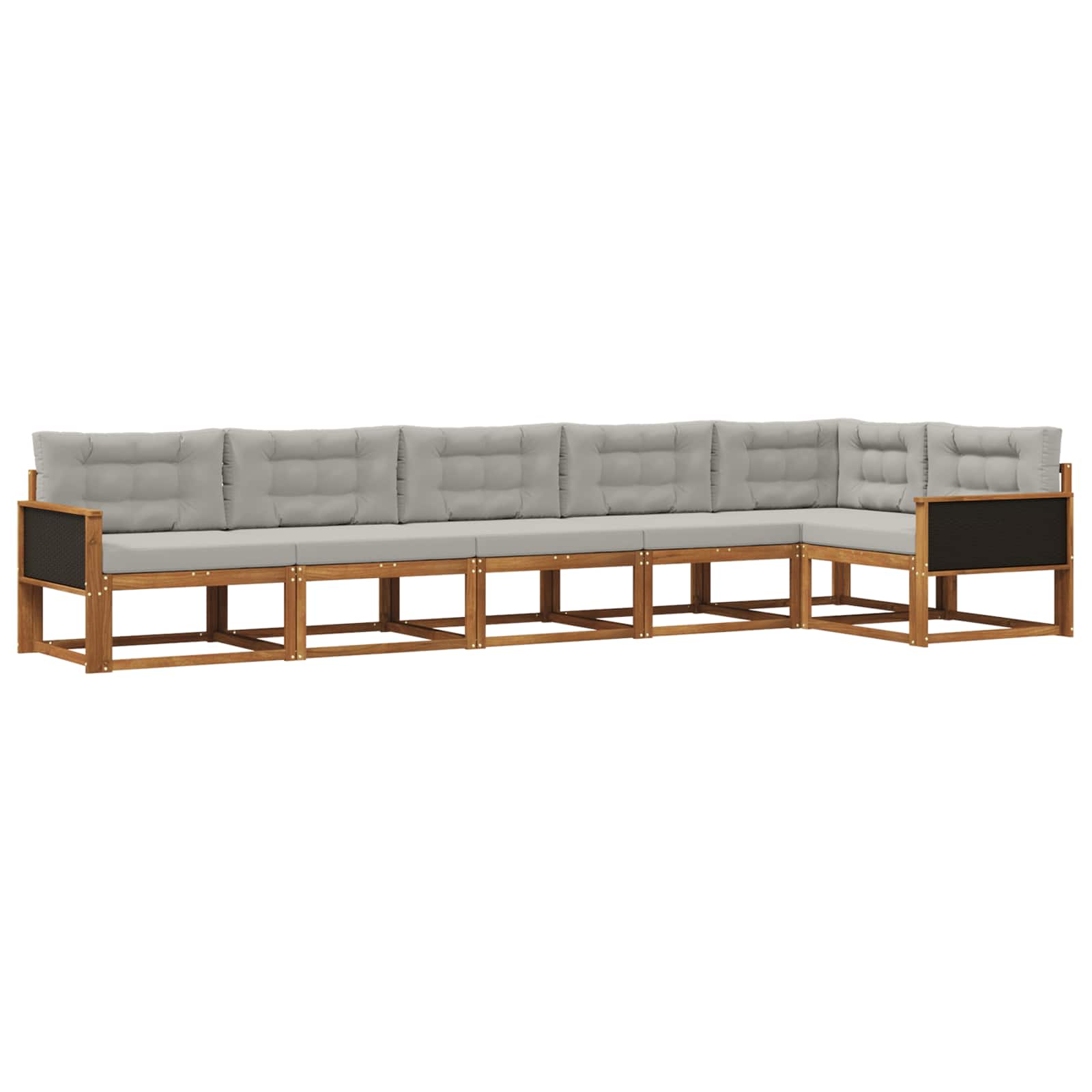 Ensemble de canapés d'extérieur 6 pcs Naturel et Gris clair - XIOS