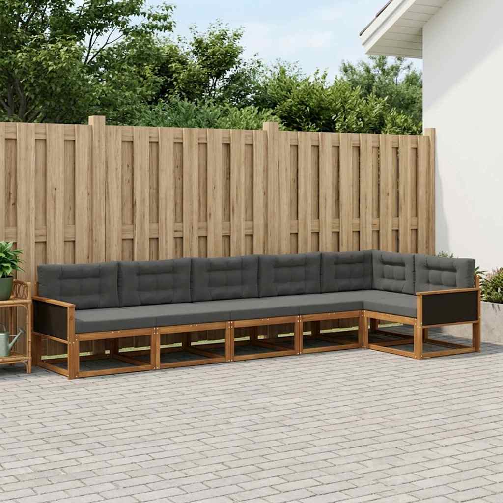 Ensemble de canapés d'extérieur 6 pcs Naturel et Anthracite - XIOS