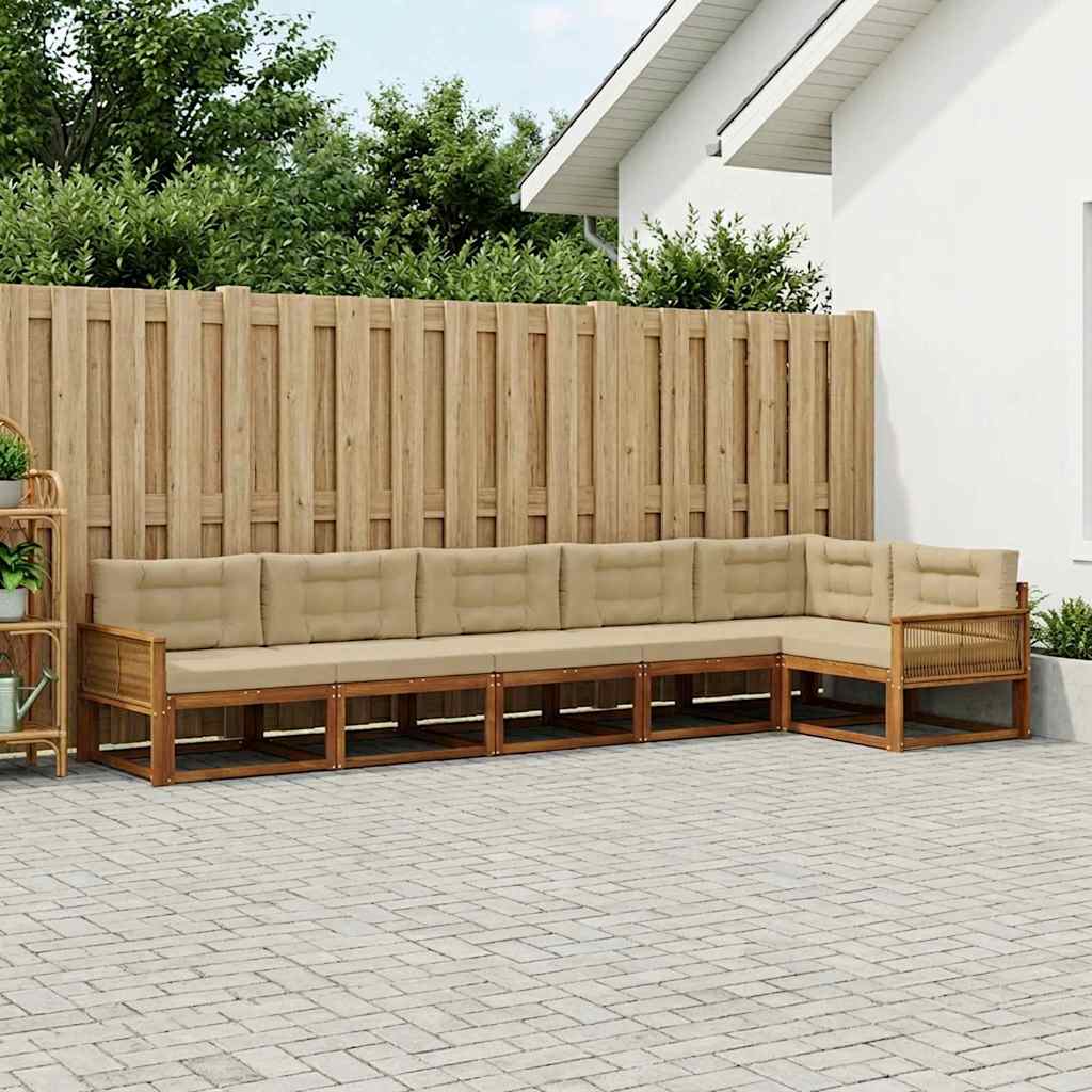 Ensemble de canapés d'extérieur 6 pcs Naturel et Beige - XIOS