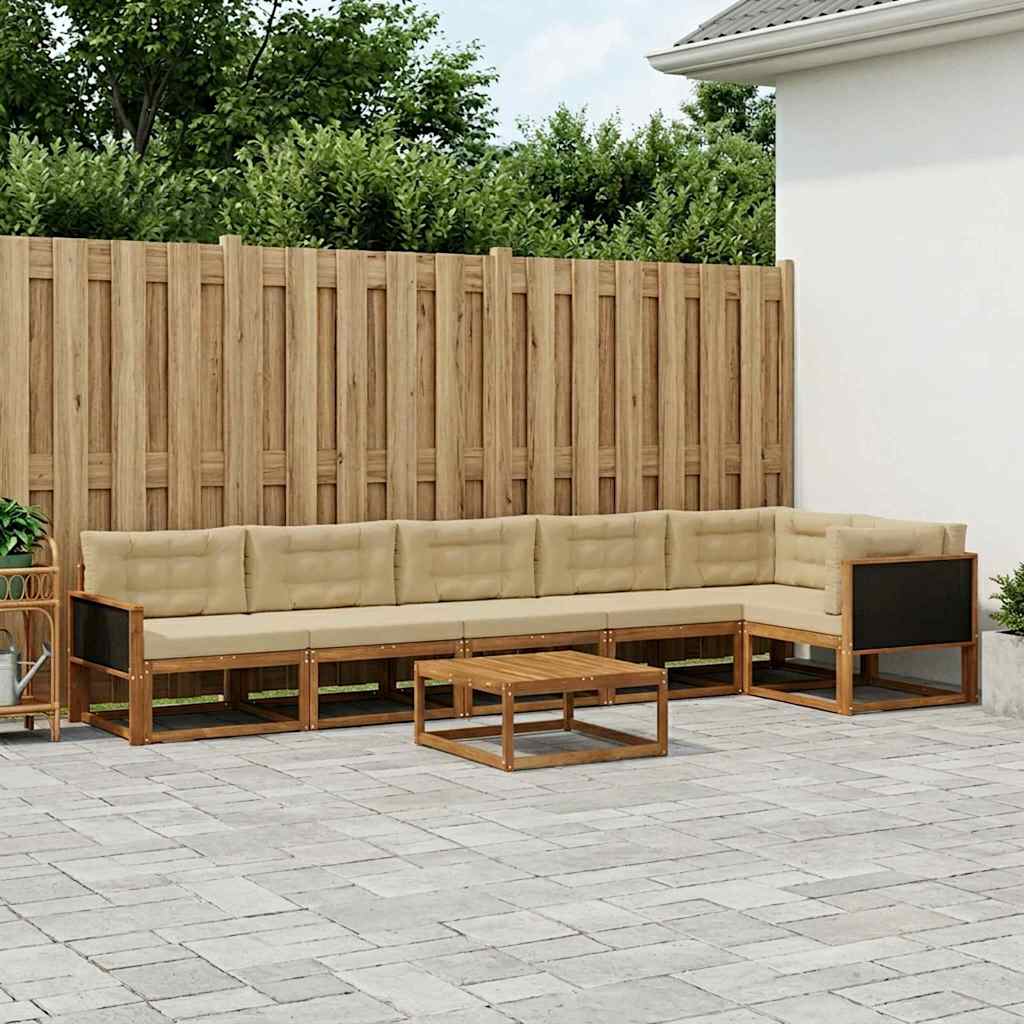 Ensemble de canapés d'extérieur 7 pcs Naturel et Beige - XIOS