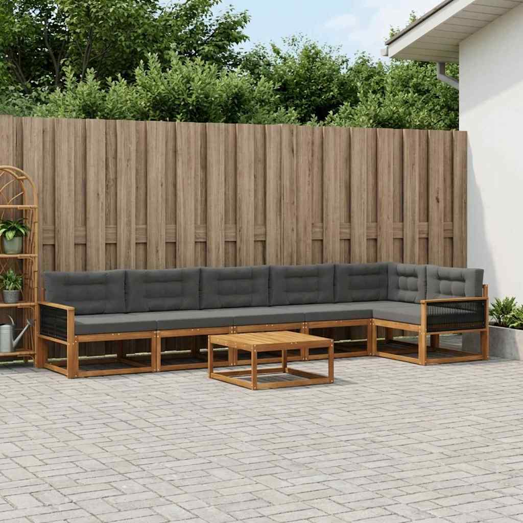 Ensemble de canapés d'extérieur 7 pcs Naturel et Anthracite - XIOS