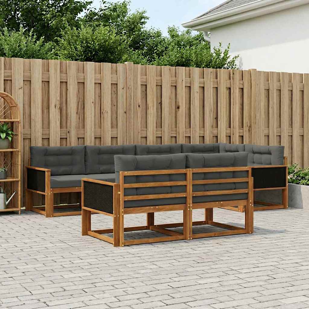 Ensemble de canapés d'extérieur 7 pcs Naturel et Anthracite - XIOS