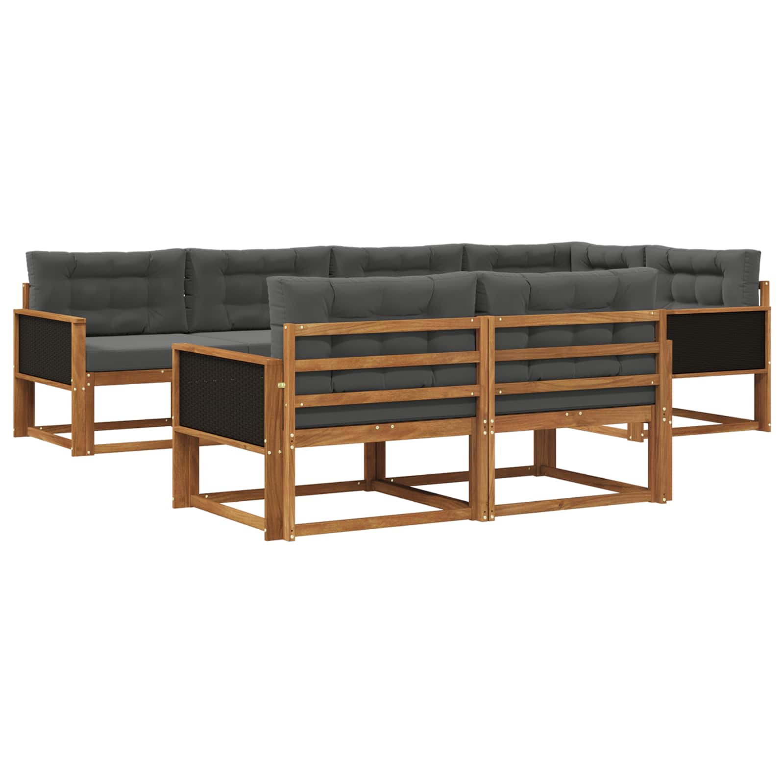 Ensemble de canapés d'extérieur 7 pcs Naturel et Anthracite - XIOS