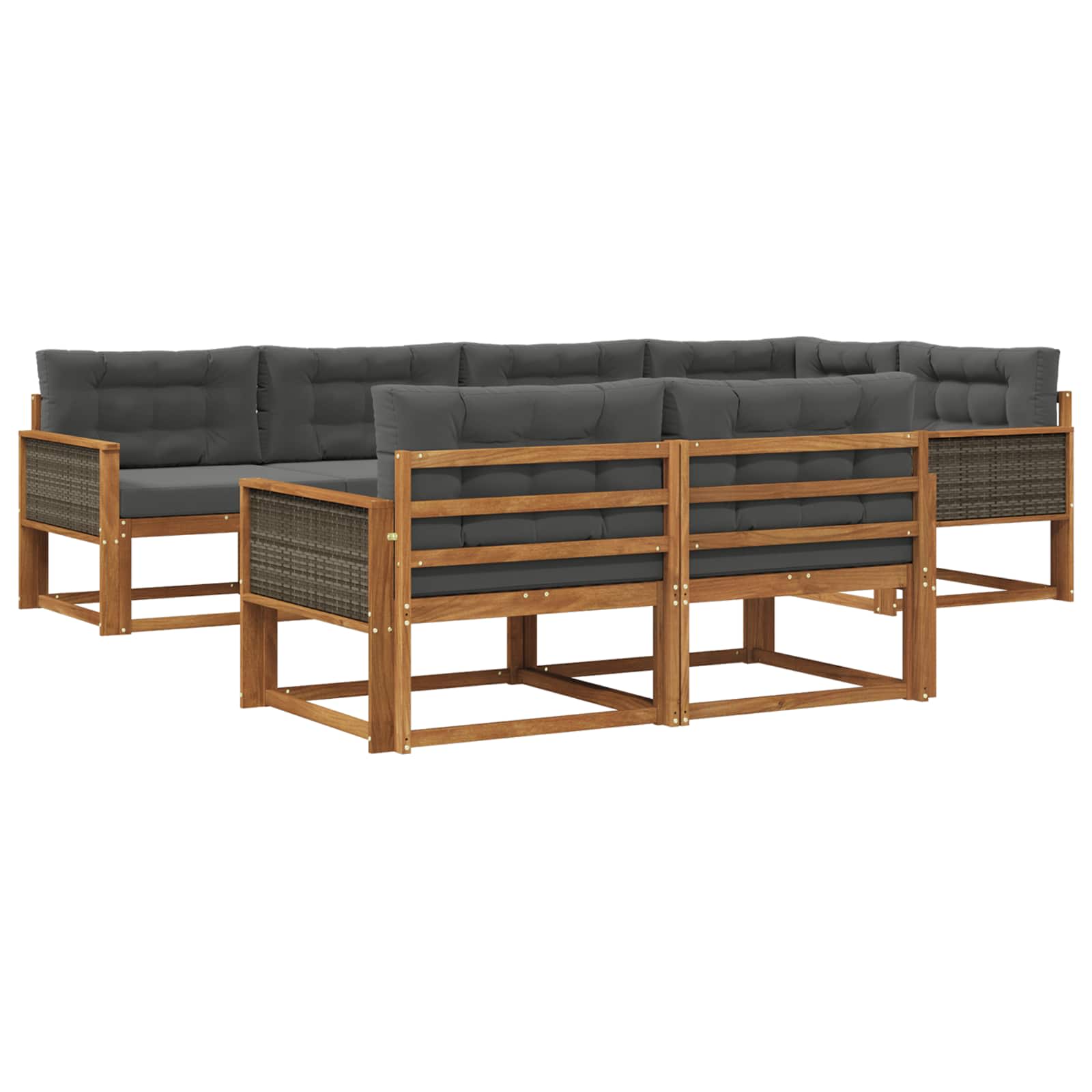 Ensemble de canapés d'extérieur 7 pcs Naturel et Anthracite - XIOS