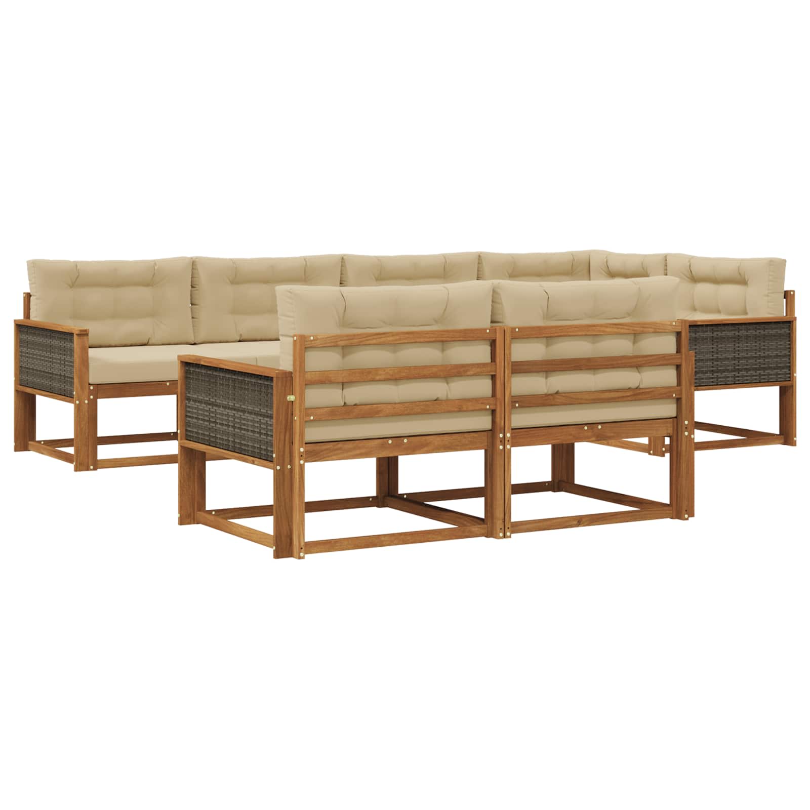 Ensemble de canapés d'extérieur 7 pcs Naturel et Beige - XIOS