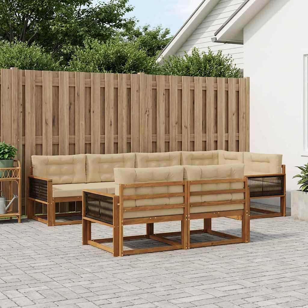 Ensemble de canapés d'extérieur 7 pcs Naturel et Beige - XIOS