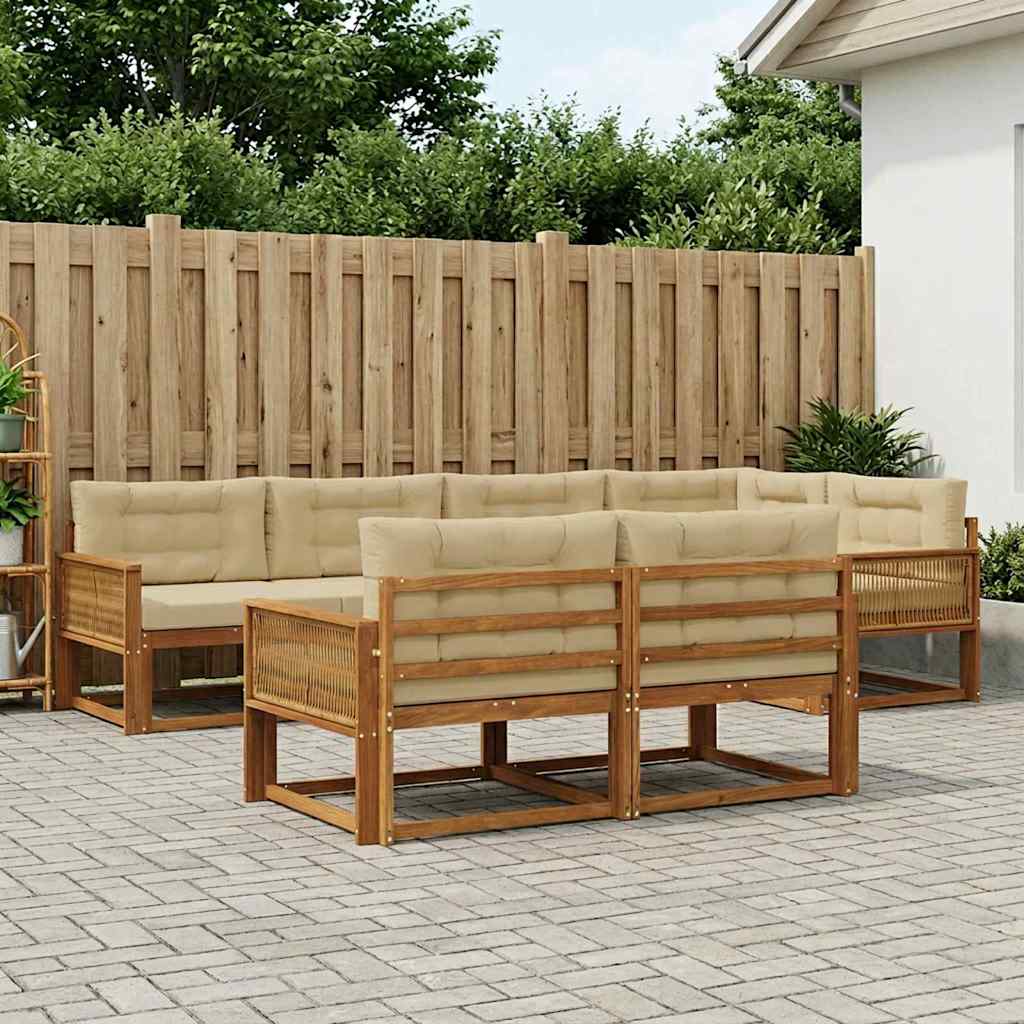 Ensemble de canapés d'extérieur 7 pcs Naturel et Beige - XIOS
