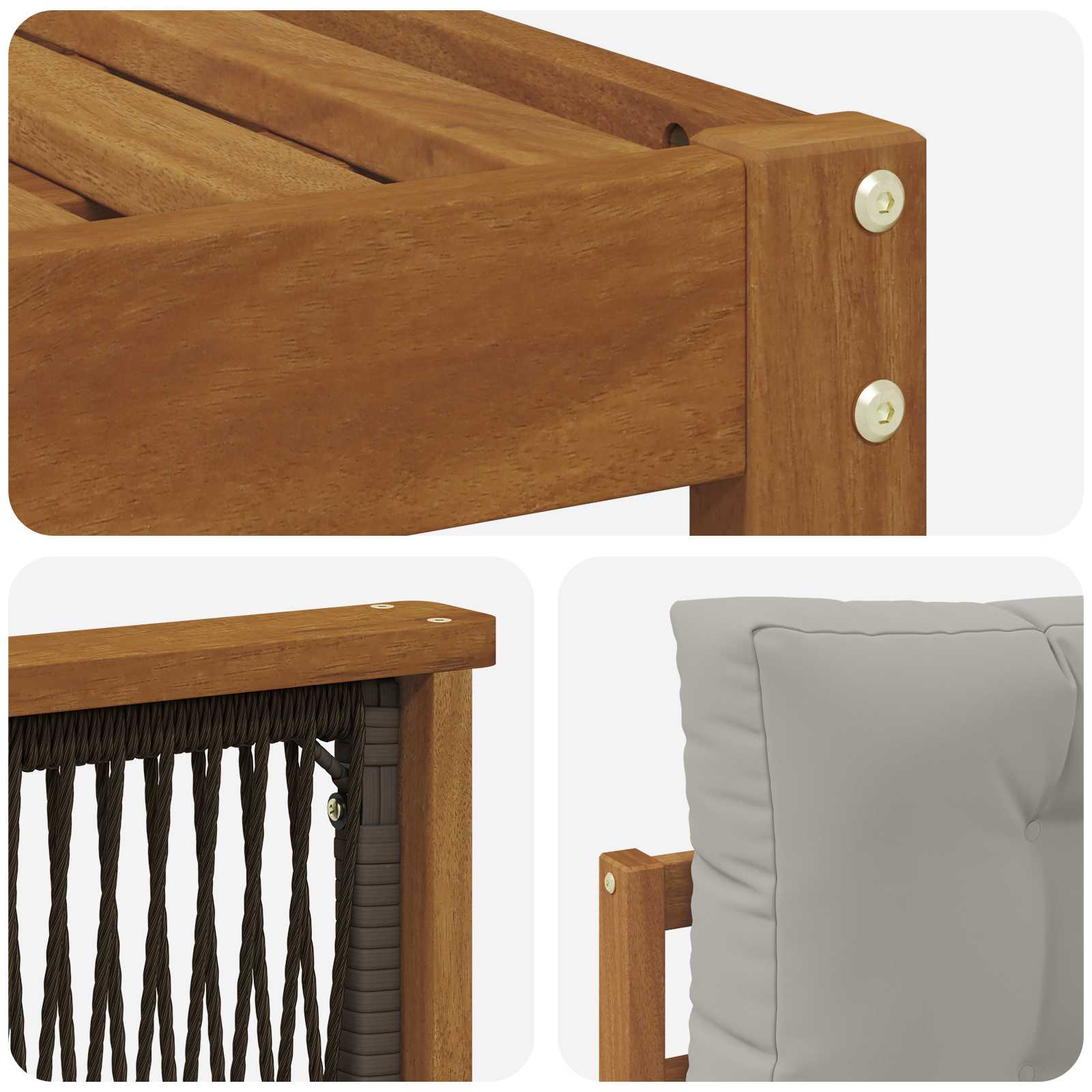 Ensemble de canapés d'extérieur 9 pcs Naturel et Gris clair - XIOS