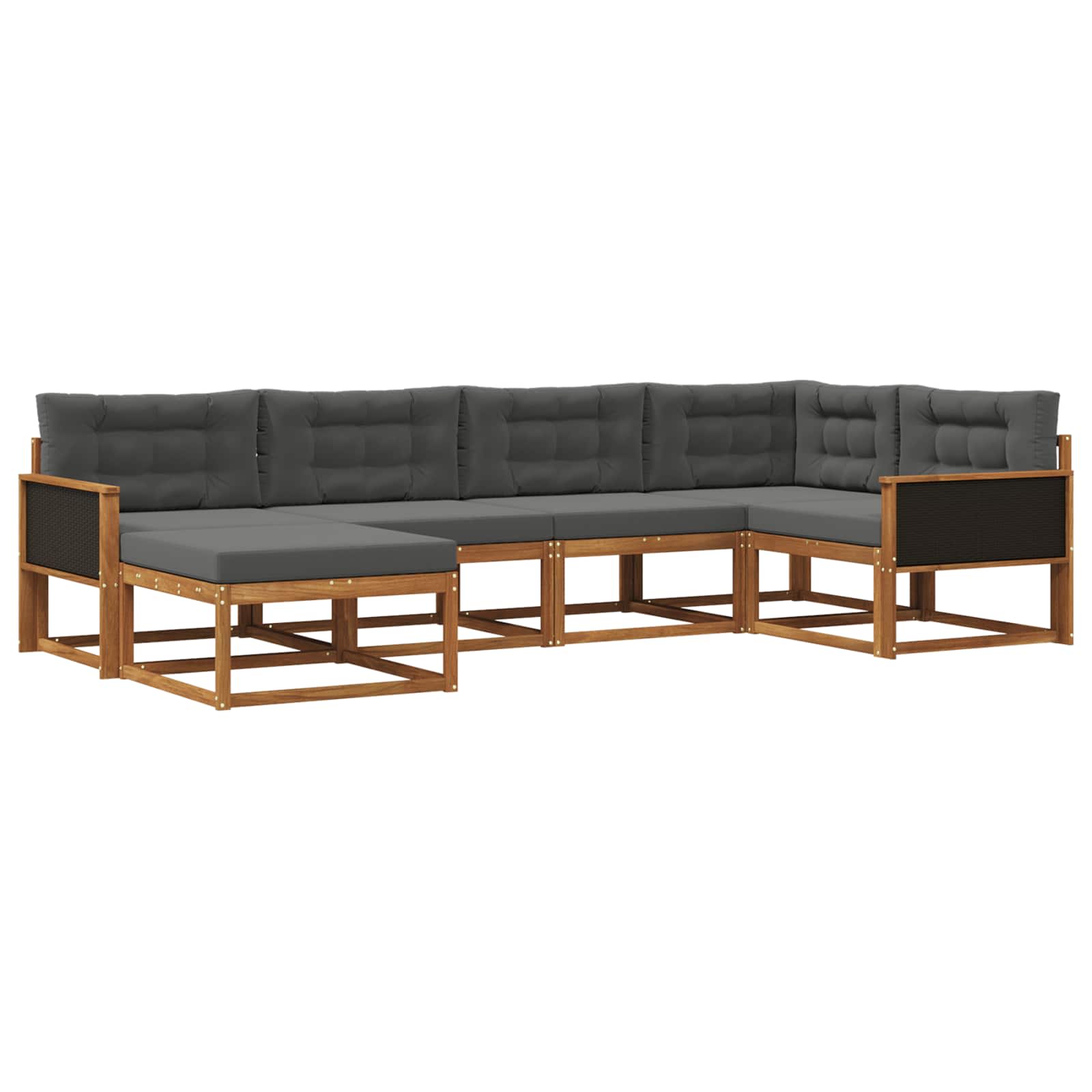 Ensemble de canapés d'extérieur 6 pcs Naturel et Anthracite - XIOS