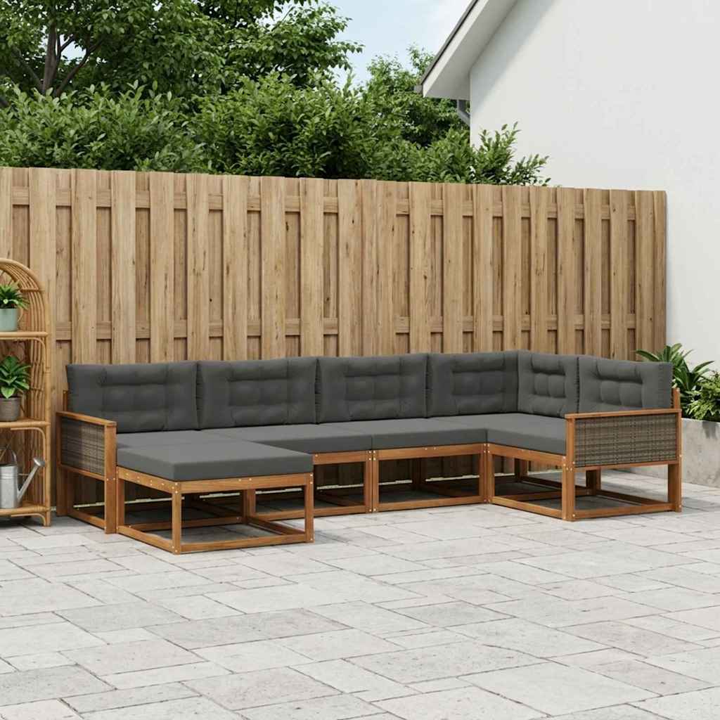Ensemble de canapés d'extérieur 6 pcs Naturel et Anthracite - XIOS