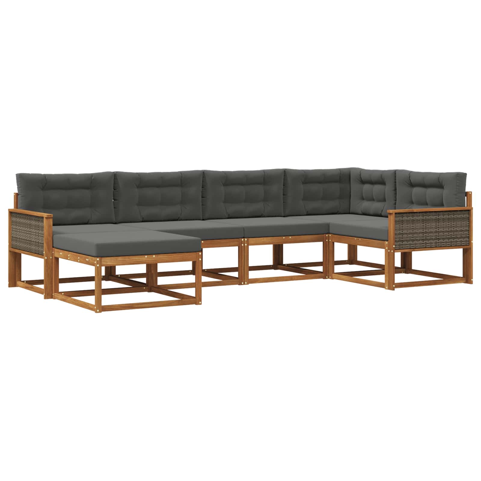 Ensemble de canapés d'extérieur 6 pcs Naturel et Anthracite - XIOS