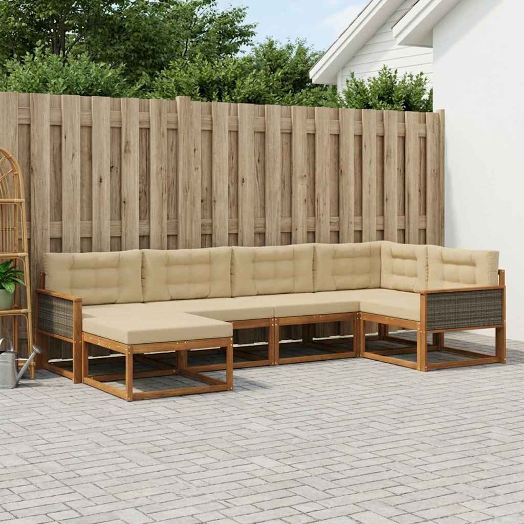 Ensemble de canapés d'extérieur 6 pcs Naturel et Beige - XIOS