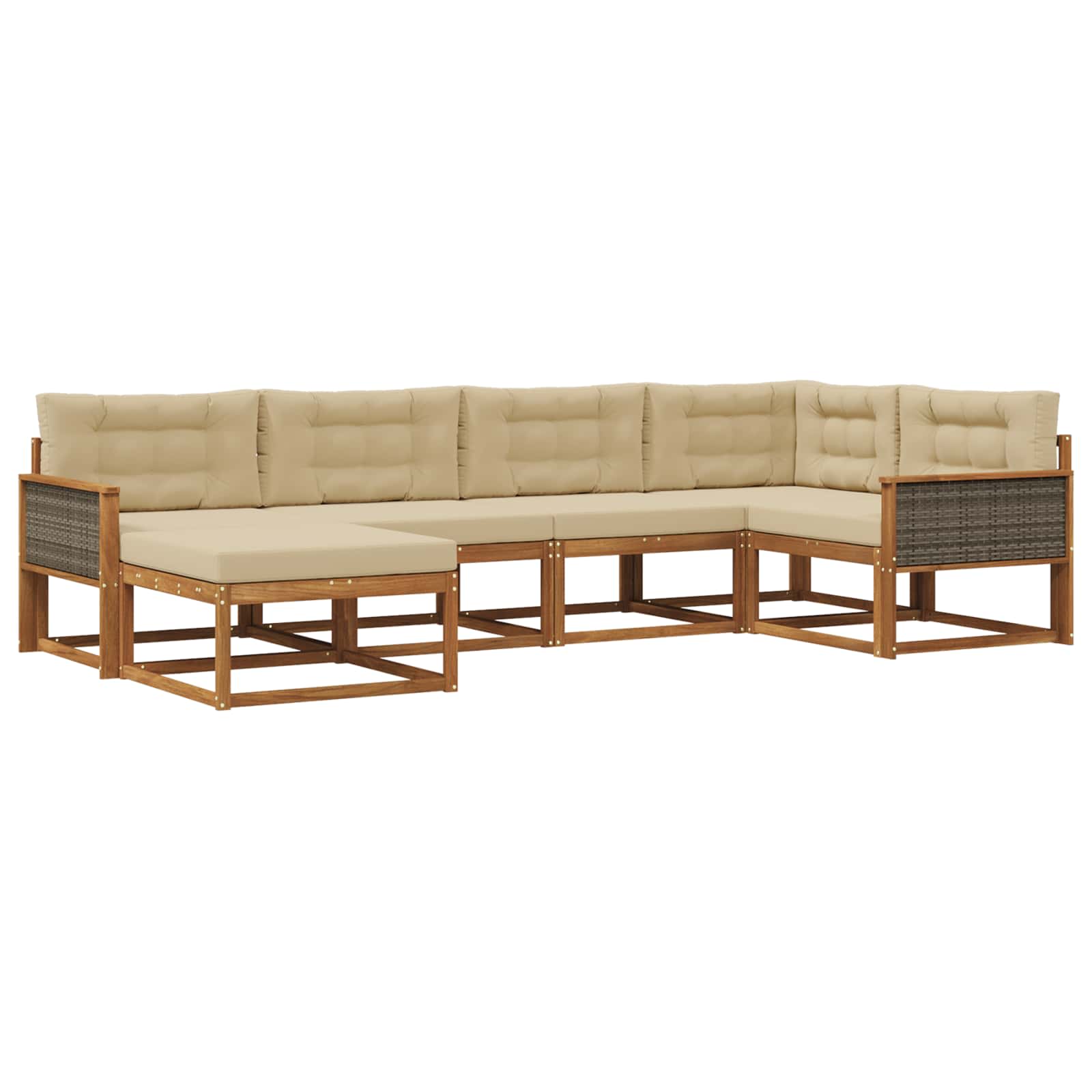 Ensemble de canapés d'extérieur 6 pcs Naturel et Beige - XIOS