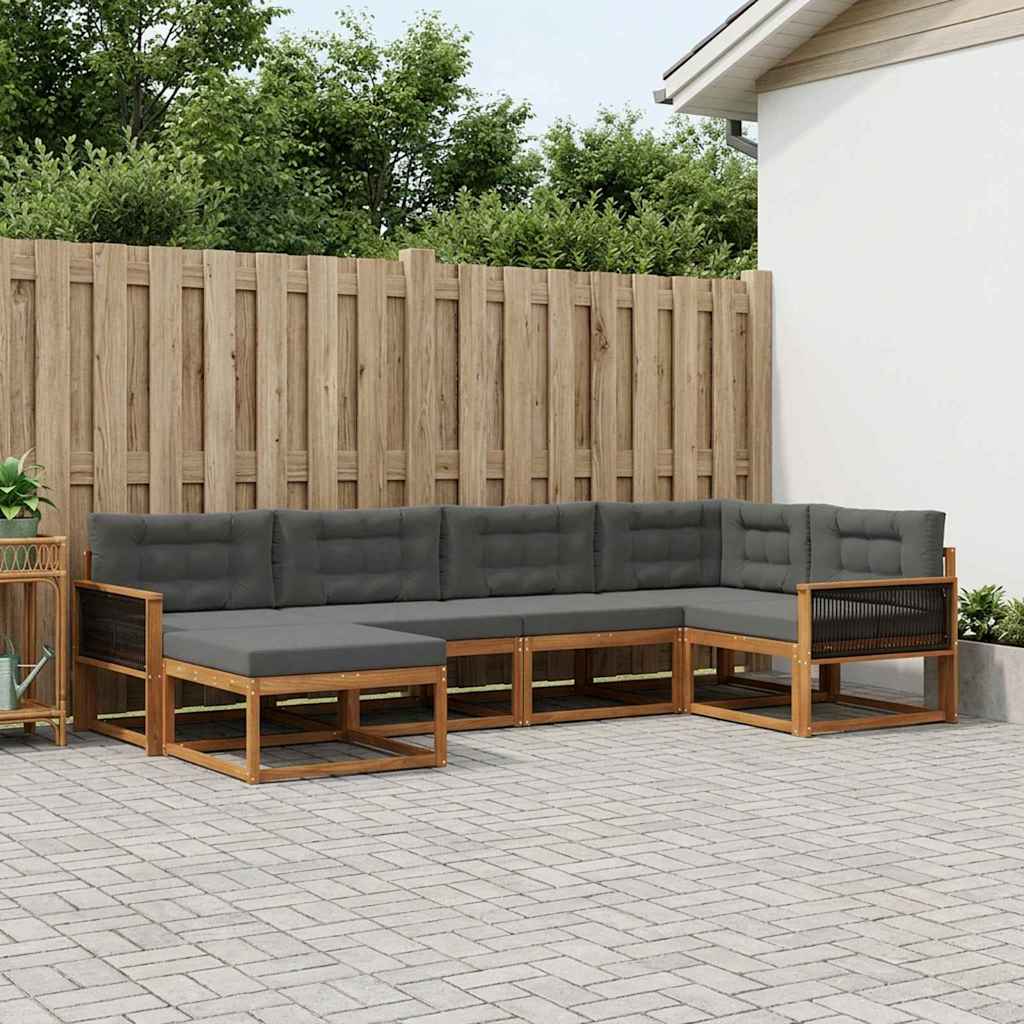 Ensemble de canapés d'extérieur 6 pcs Naturel et Anthracite - XIOS