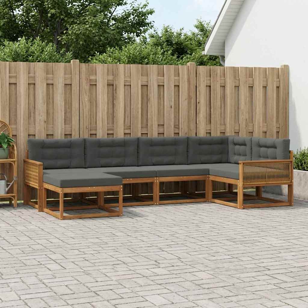 Ensemble de canapés d'extérieur 6 pcs Naturel et Anthracite - XIOS
