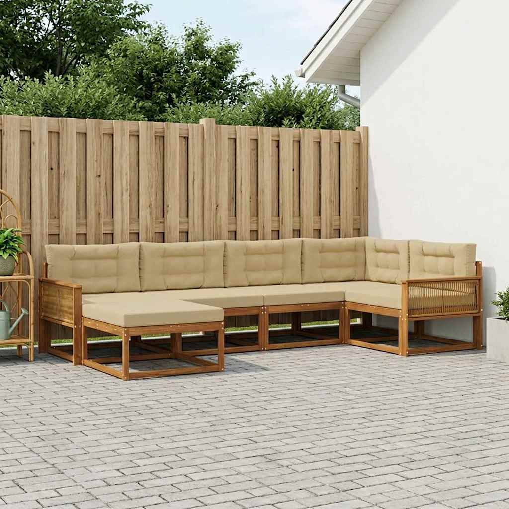 Ensemble de canapés d'extérieur 6 pcs Naturel et Beige - XIOS