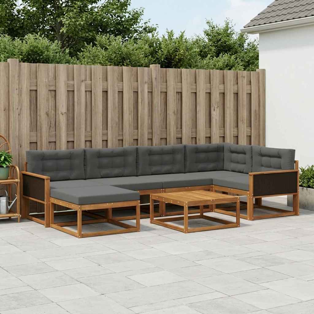 Ensemble de canapés d'extérieur 7 pcs Naturel et Anthracite - XIOS