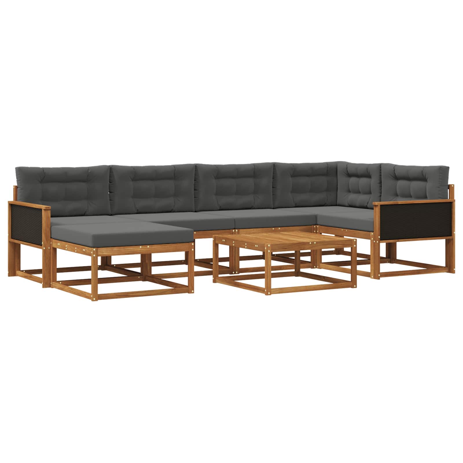 Ensemble de canapés d'extérieur 7 pcs Naturel et Anthracite - XIOS