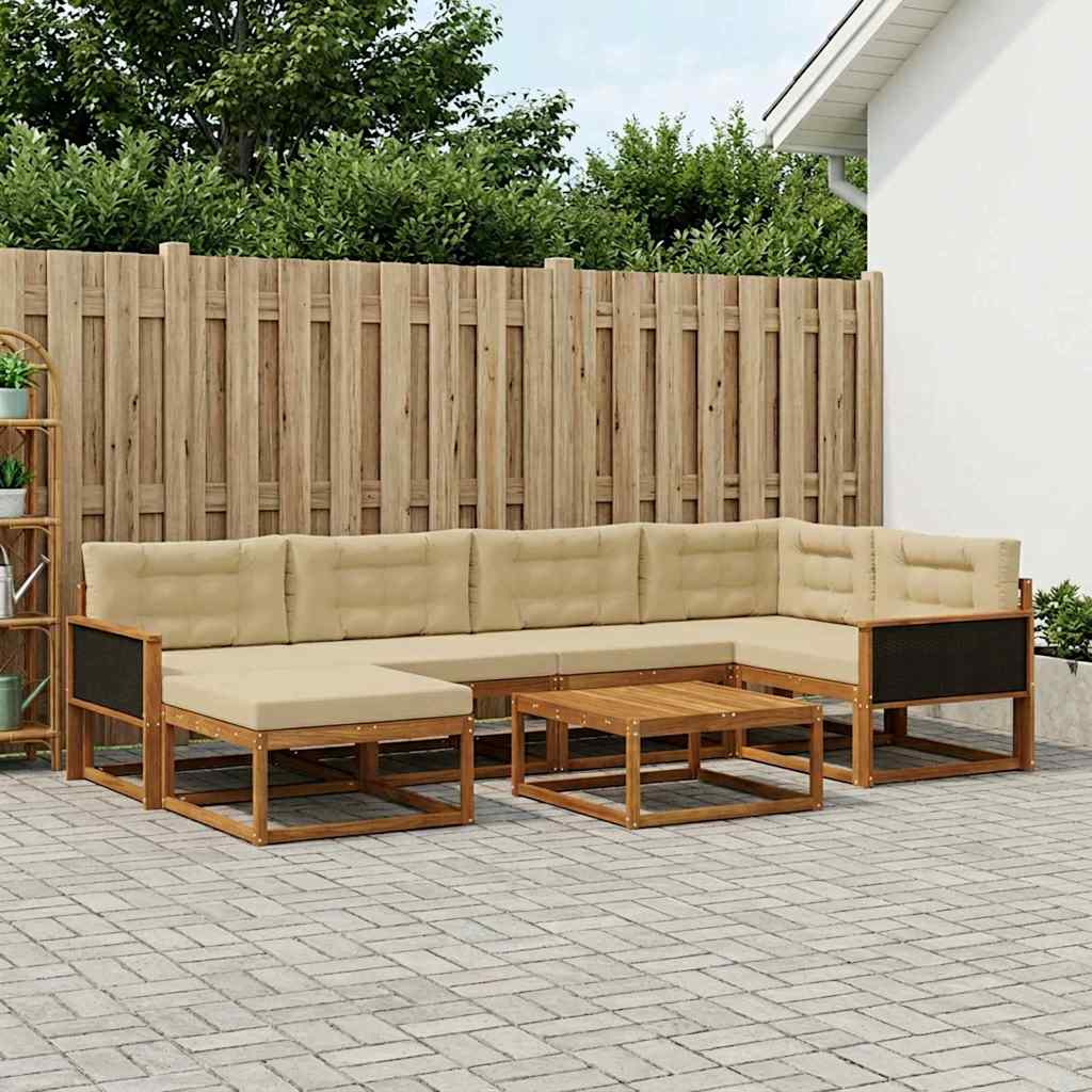 Ensemble de canapés d'extérieur 7 pcs Naturel et Beige - XIOS