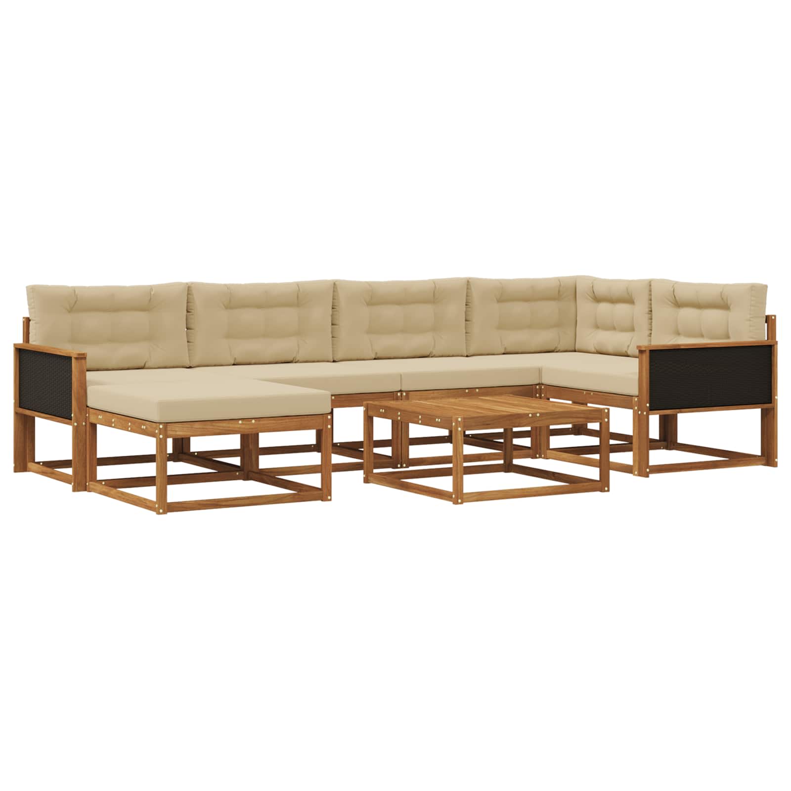 Ensemble de canapés d'extérieur 7 pcs Naturel et Beige - XIOS