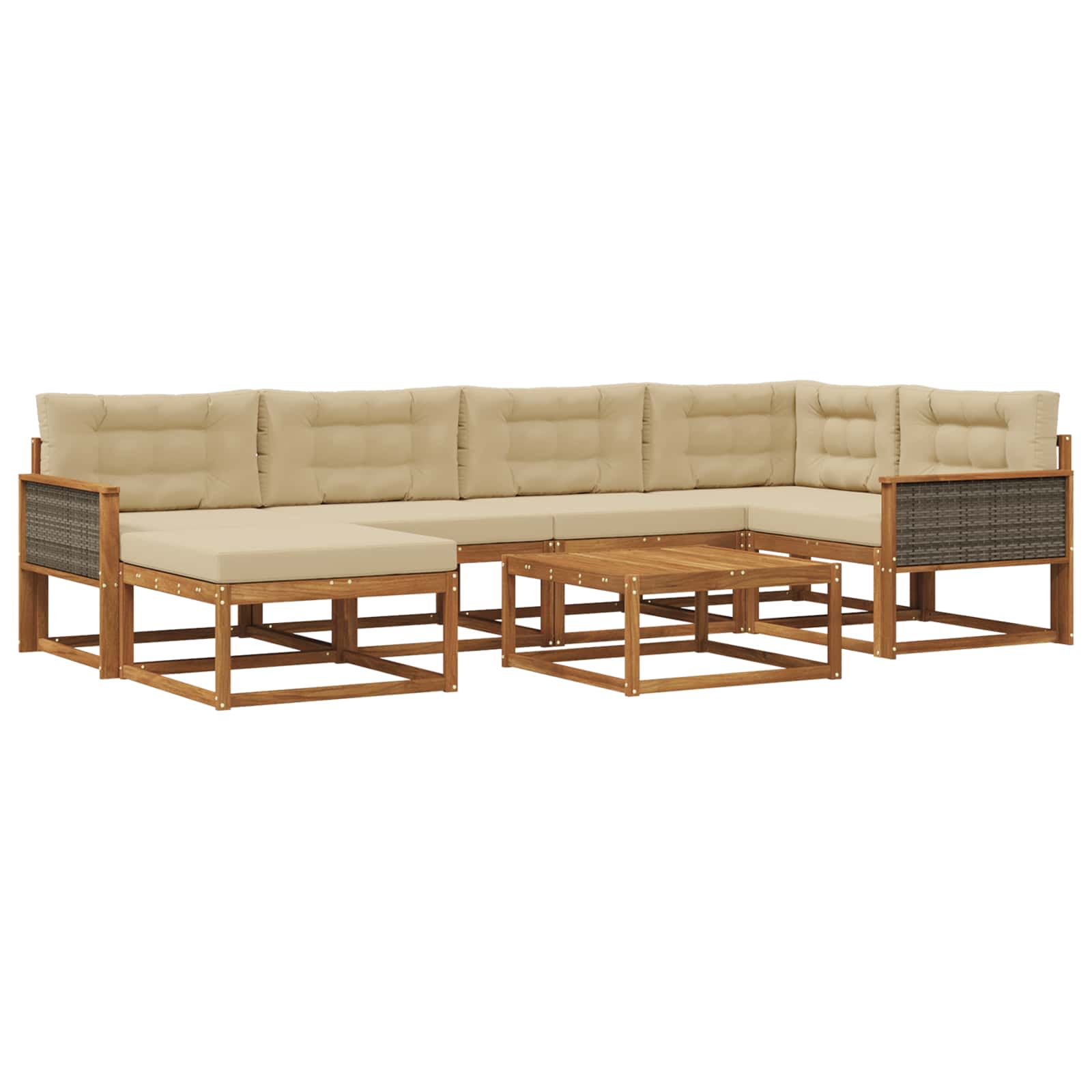 Ensemble de canapés d'extérieur 7 pcs Naturel et Beige - XIOS