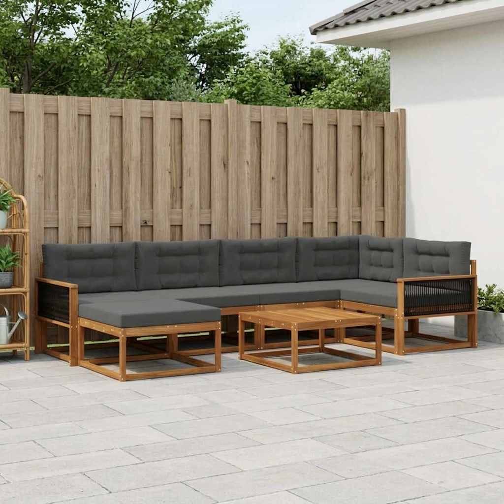 Ensemble de canapés d'extérieur 7 pcs Naturel et Anthracite - XIOS