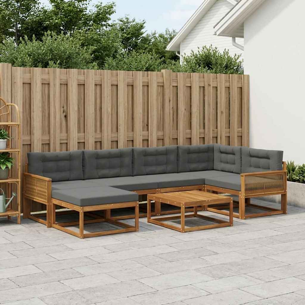 Ensemble de canapés d'extérieur 7 pcs Naturel et Anthracite - XIOS